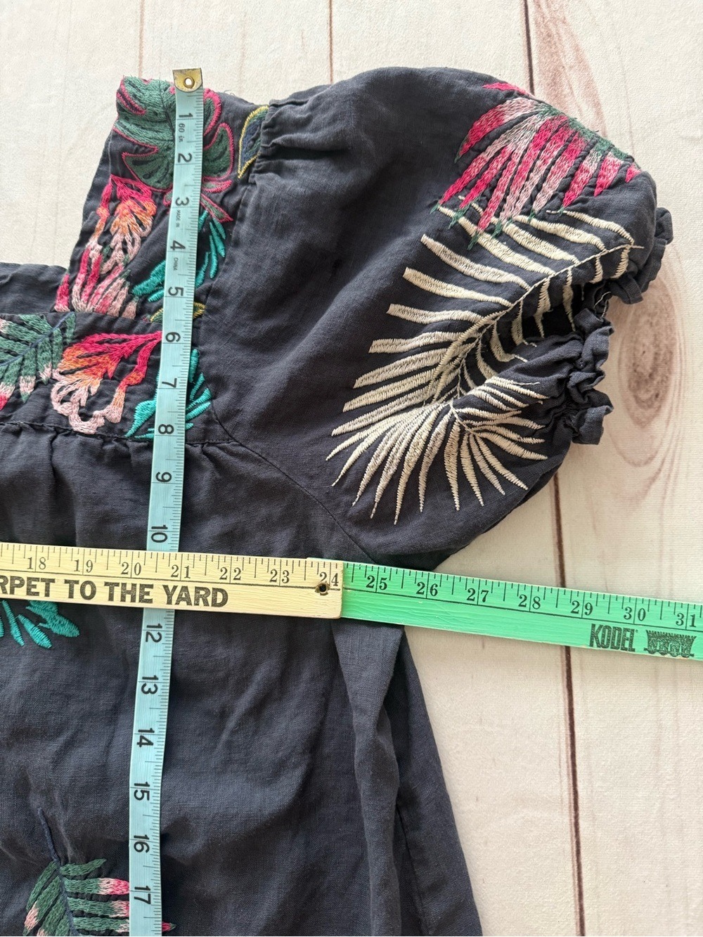 Johnny Was Kaluhi Tunic Dress 2X Lagenlook Boho Embroidered 100% Linen Tropical - Picture 8 of 12